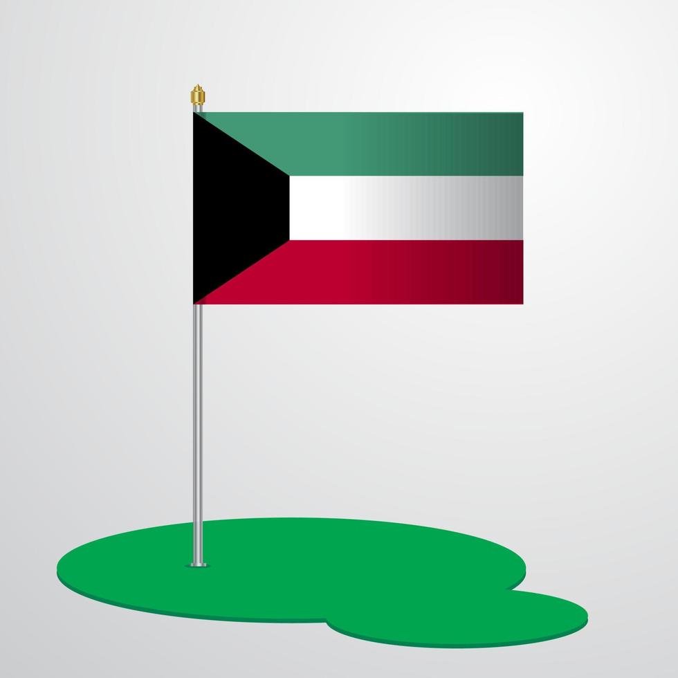 mât du drapeau du Koweït vecteur