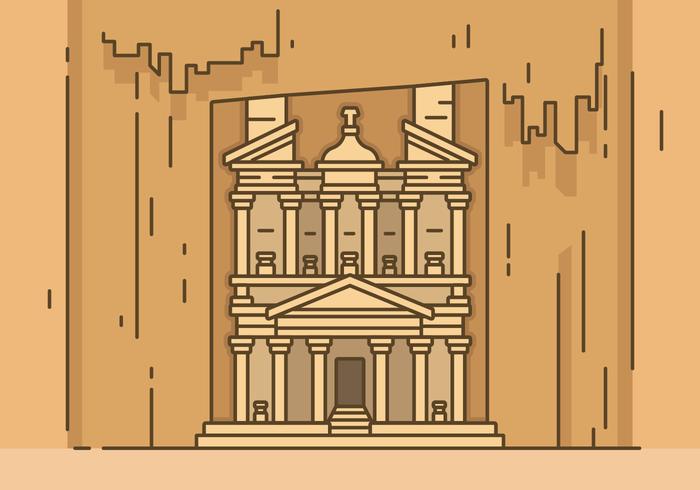 Ancient Petra Vector Illustration