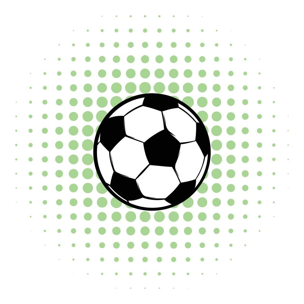icône de ballon de football, style bande dessinée vecteur