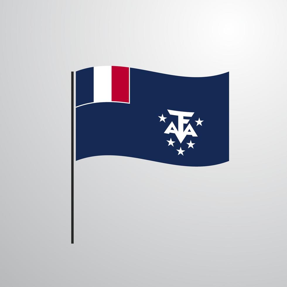 Terres australes et antarctiques françaises agitant le drapeau vecteur