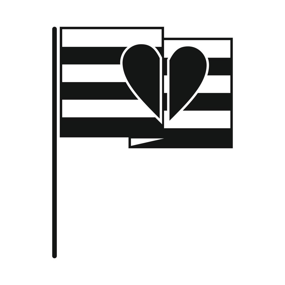 drapeau arc-en-ciel noir icône simple vecteur