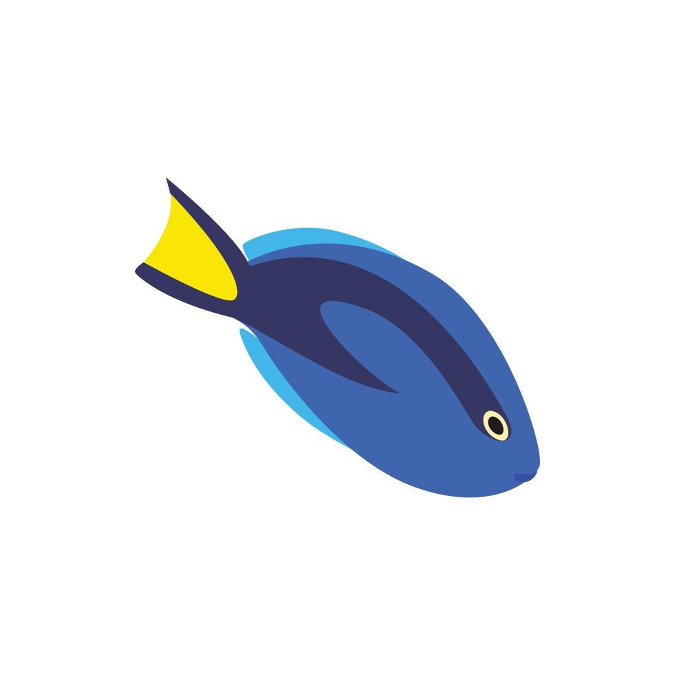 icône de poisson chirurgien, style 3d isométrique vecteur