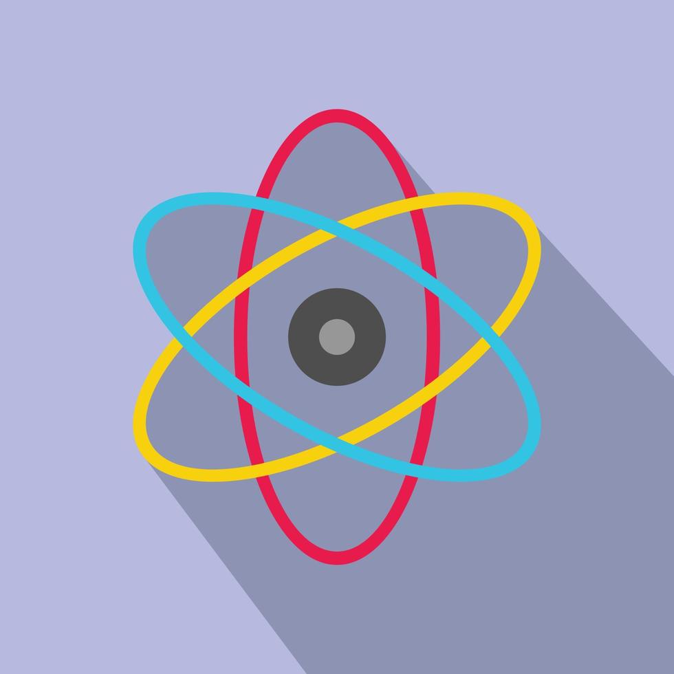 icône plate moderne atome vecteur