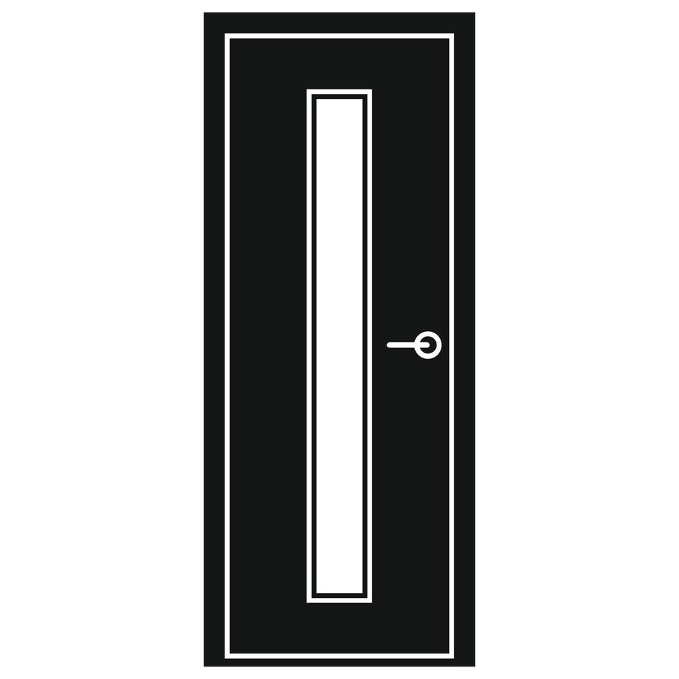 porte noire avec icône en verre étroite vecteur