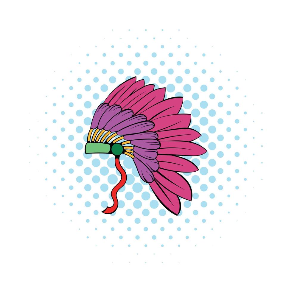 icône de coiffe de plumes amérindiennes vecteur