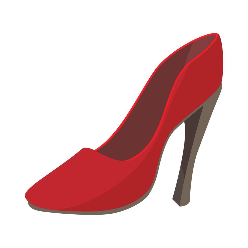icône de chaussure rouge dames, style cartoon vecteur