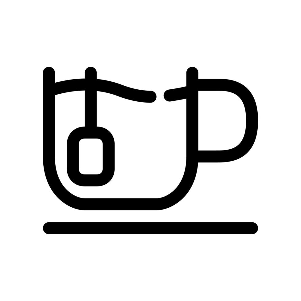 tasse d & # 39; icône de contour de thé vecteur