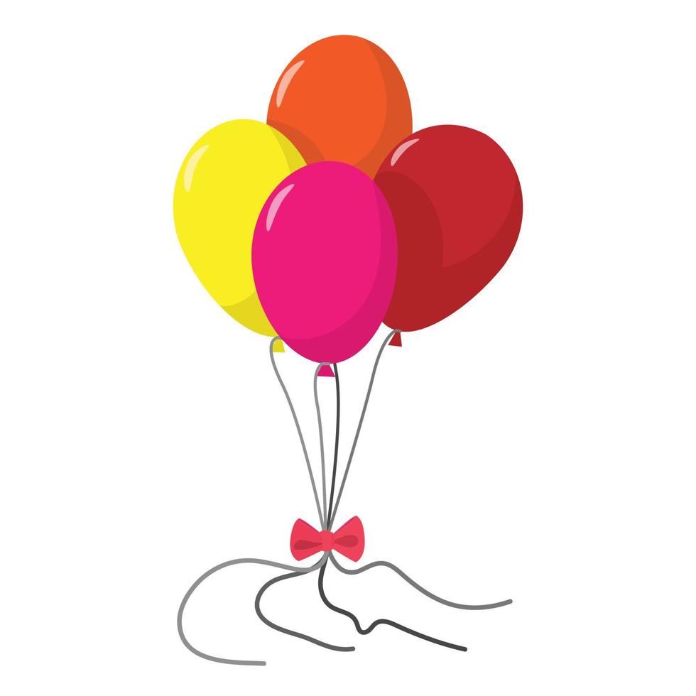icône de dessin animé de 4 ballons vecteur