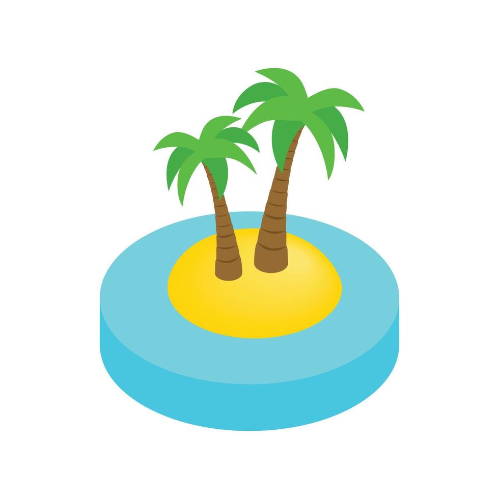 palmiers sur l'icône 3d isométrique de l'île vecteur