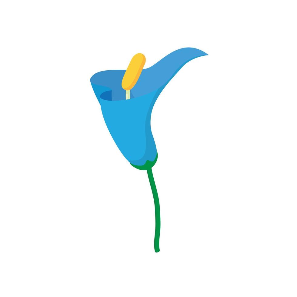 icône bleue calla, style dessin animé vecteur