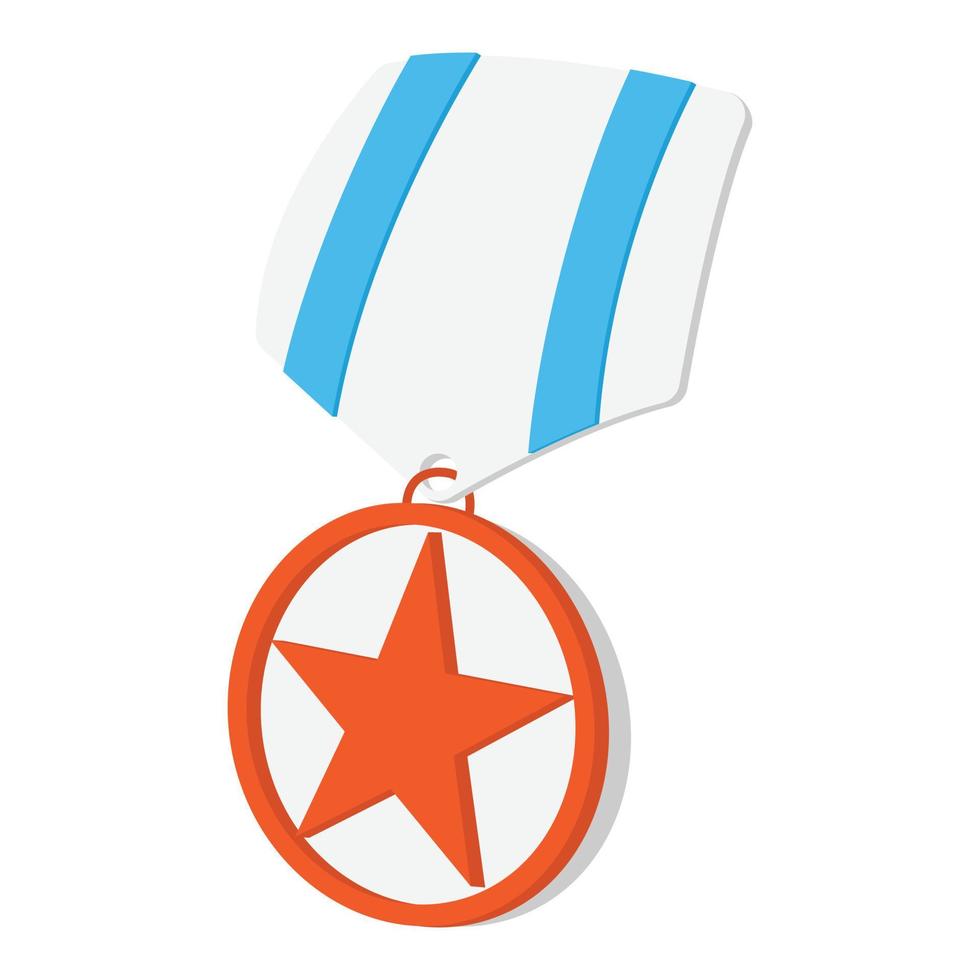 médaille avec l'icône de dessin animé étoile vecteur