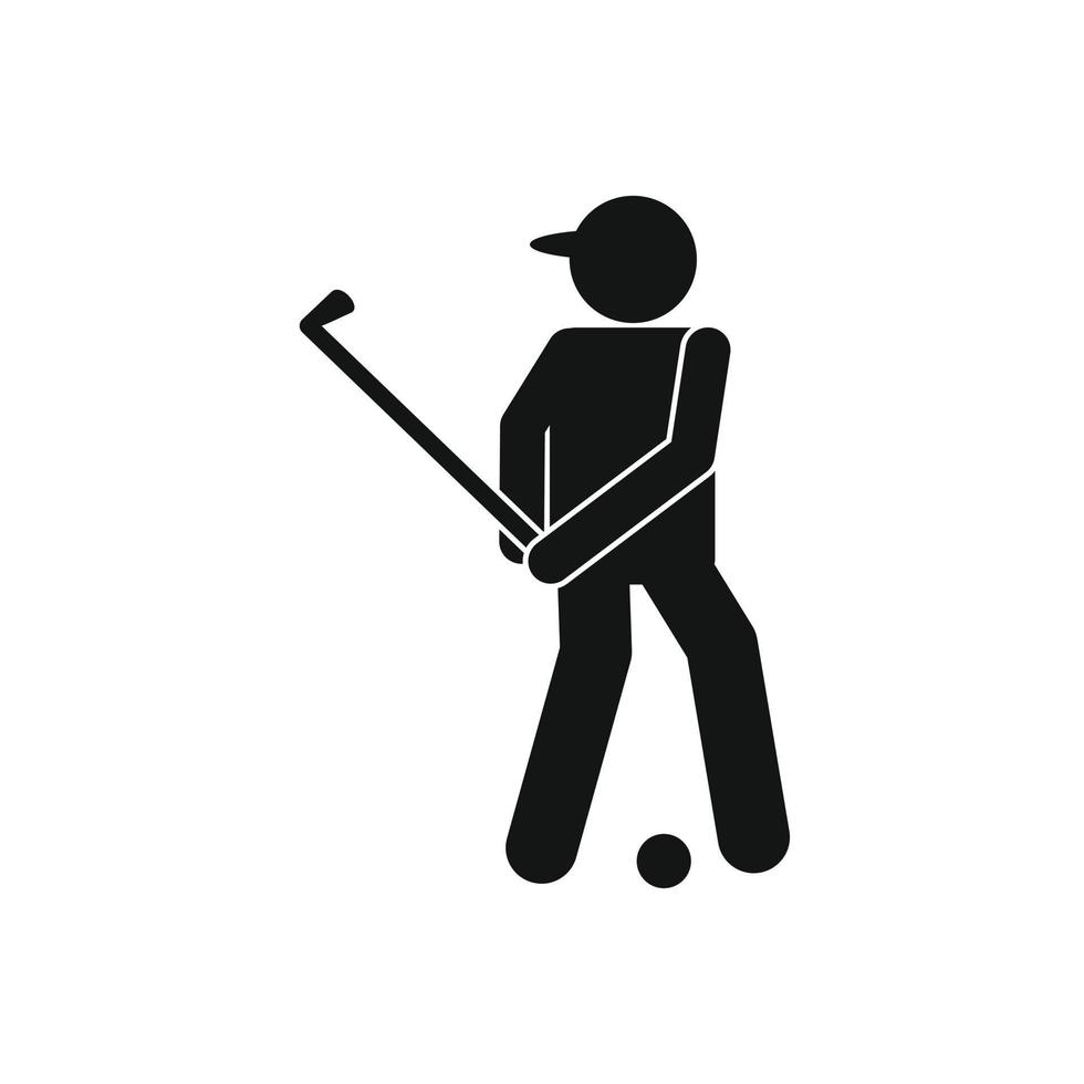 icône de silhouette de golfeur vecteur