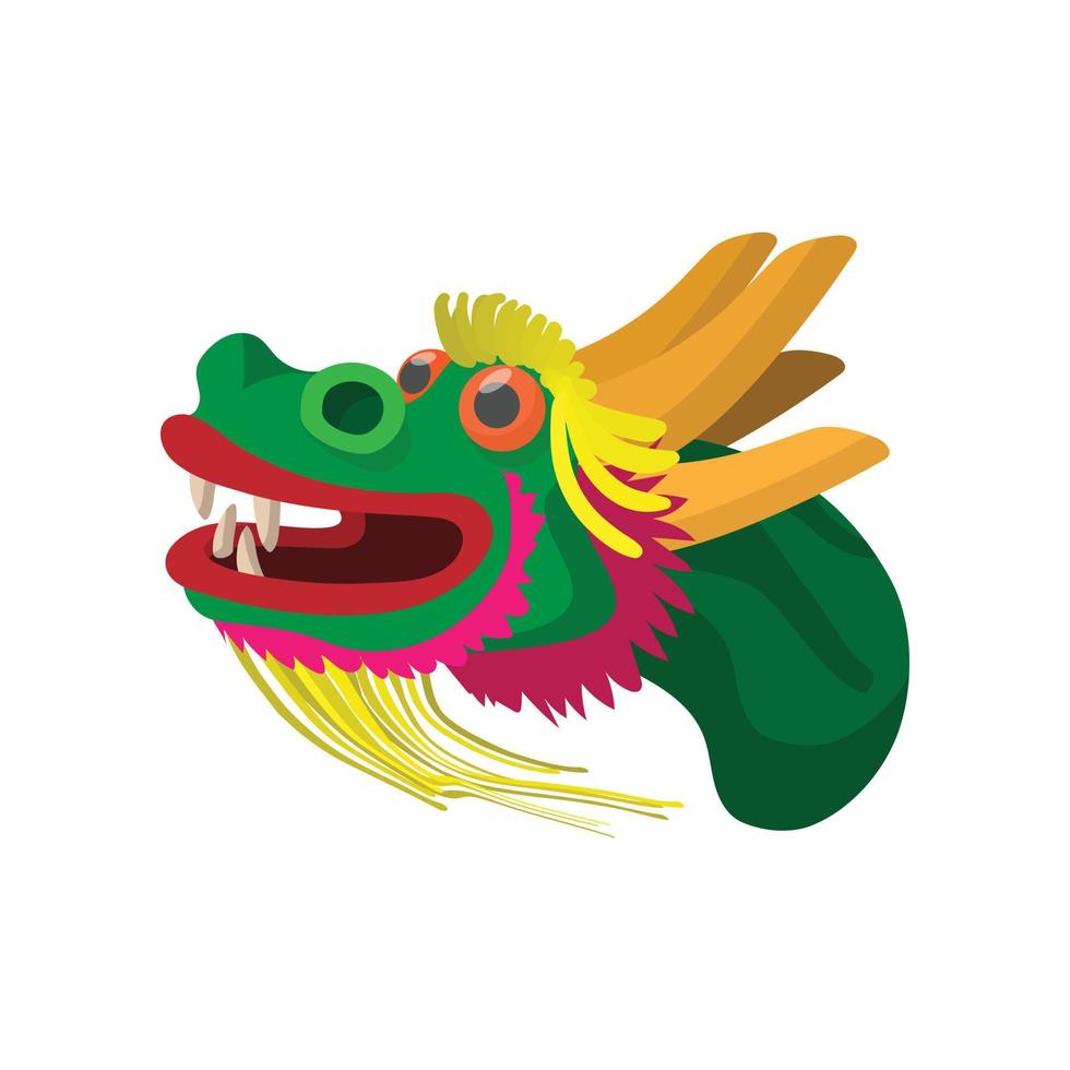 tête d'une icône de dragon chinois, style dessin animé vecteur