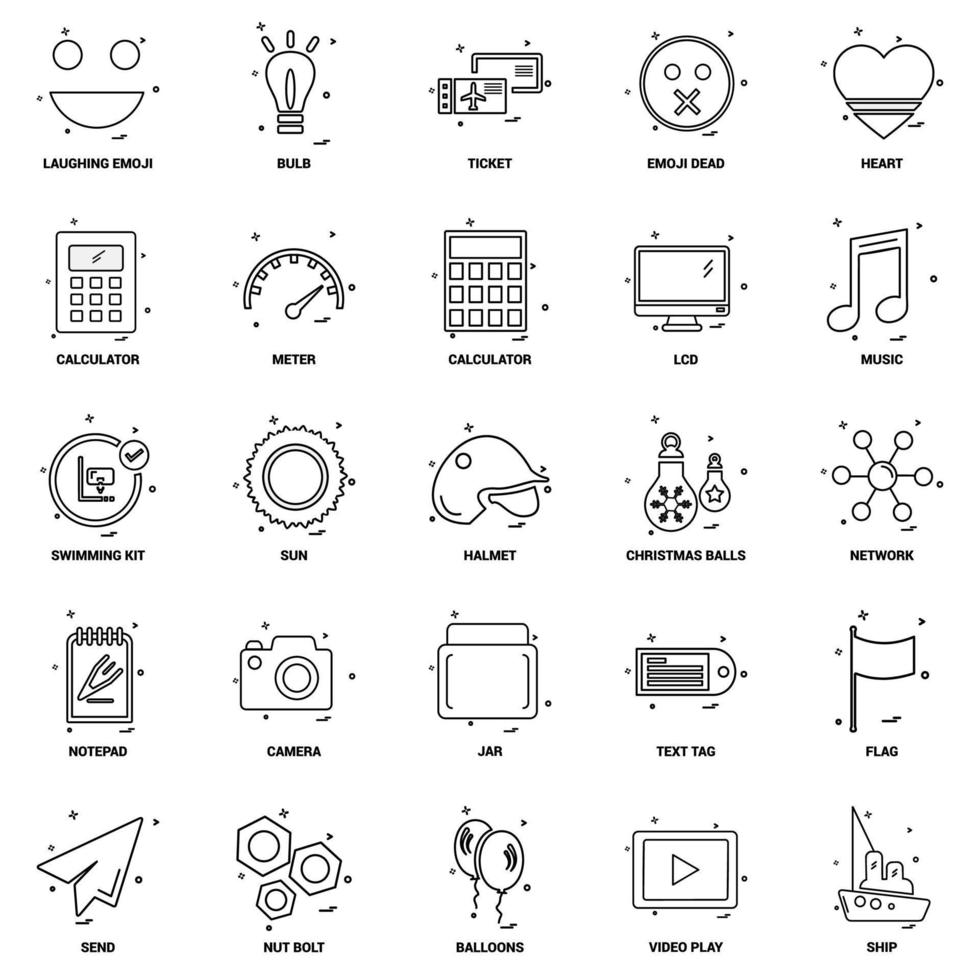 25 jeu d'icônes de ligne de mélange de concept d'entreprise vecteur