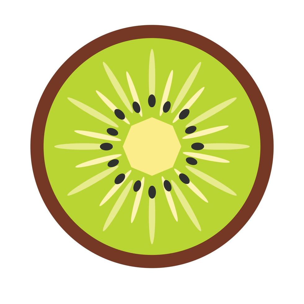 icône plate de kiwi en tranches vecteur