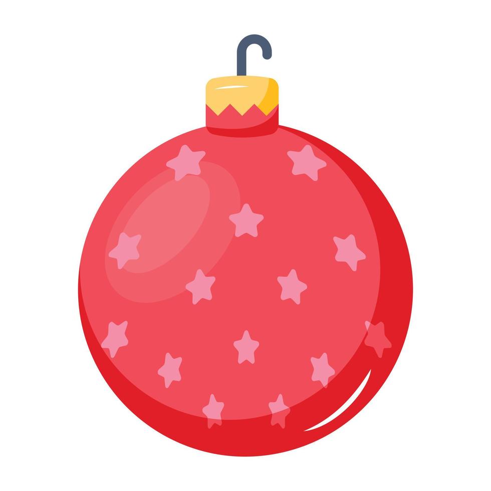 une icône plate personnalisable de boule de Noël vecteur