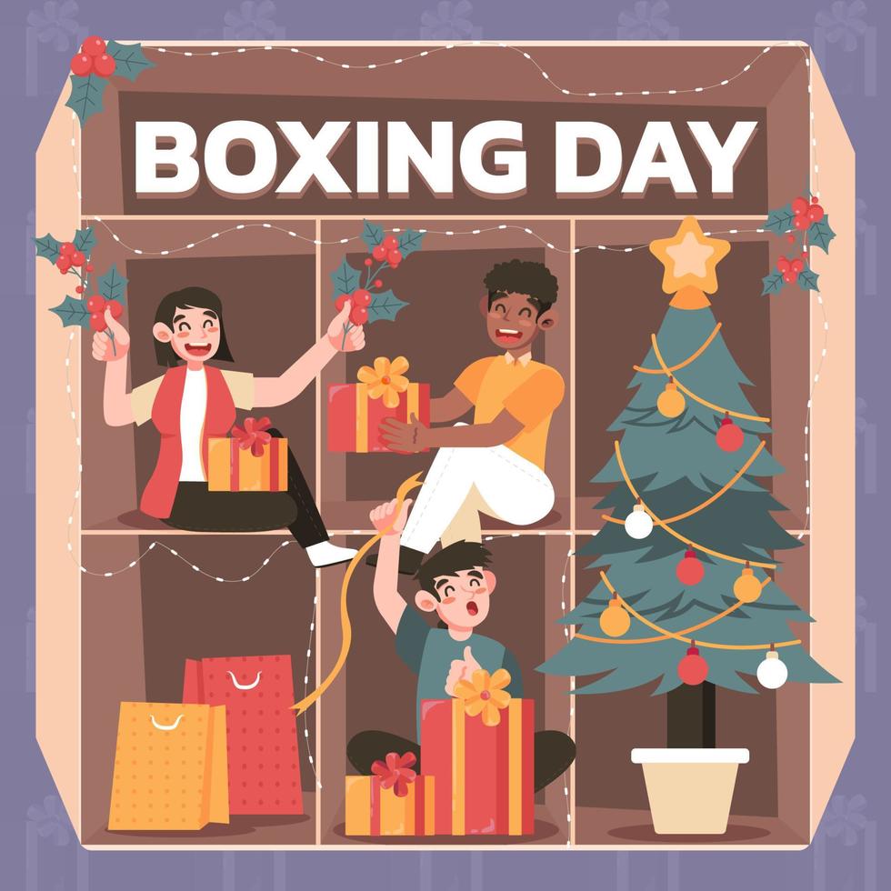 joyeux jour de boxe vecteur