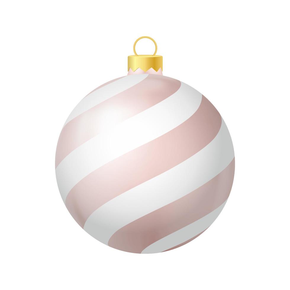 jouet d'arbre de noël beige avec des lignes illustration de couleur réaliste vecteur