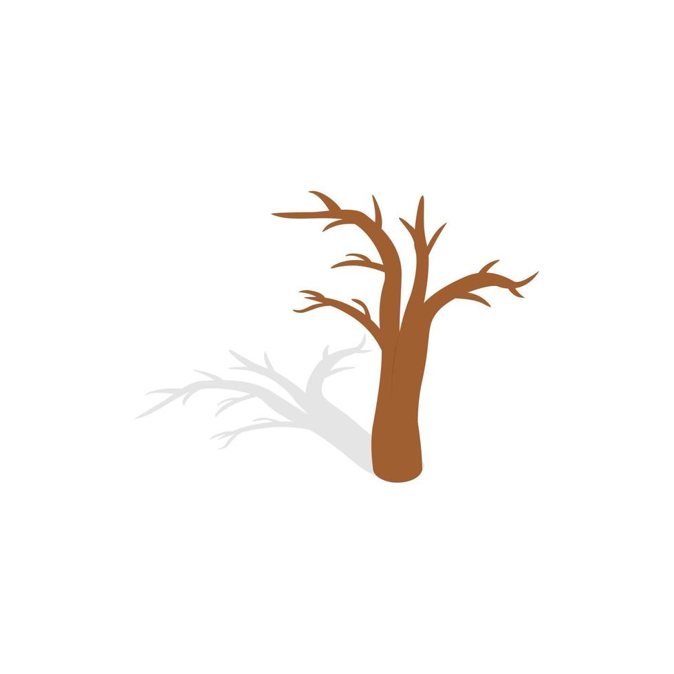 icône d'arbre nu, style 3d isométrique vecteur