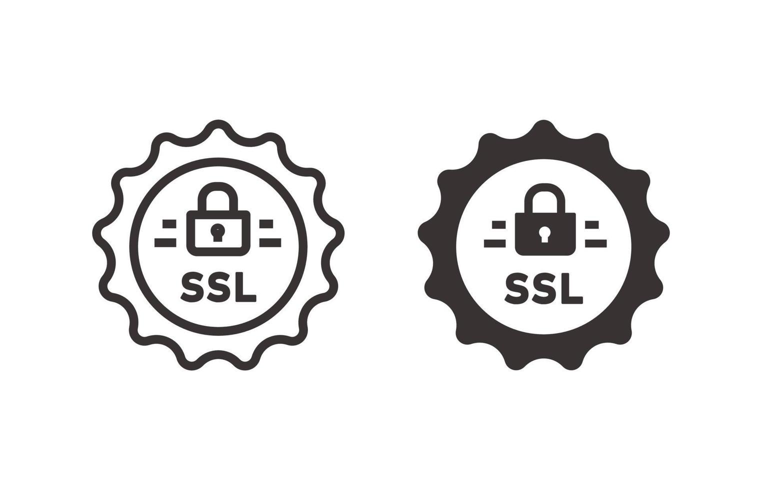 icône de sécurité ssl sur fond blanc. illustration vectorielle. vecteur