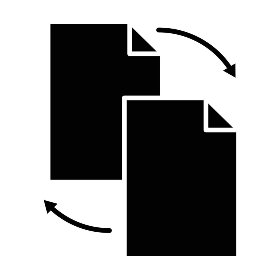 illustration d'icône de glyphe de papier avec flèche. adapté pour convertir un document, convertir un fichier. icône liée au document, fichier. conception vectorielle simple modifiable. pixel parfait à 32 x 32 vecteur