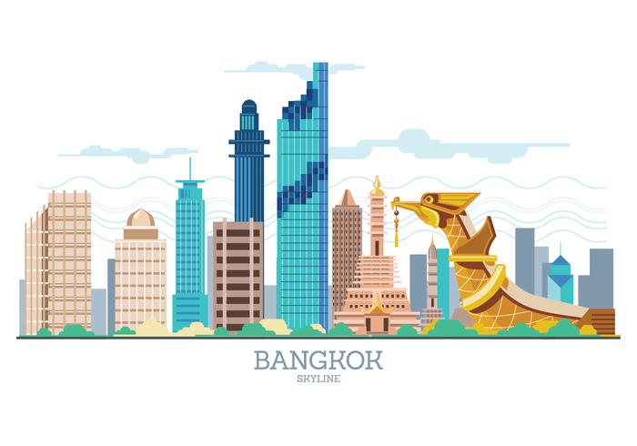 Bangkok skyline vector