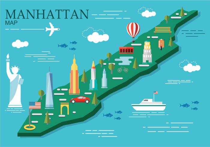 Manhattan Carte Vector Illustration