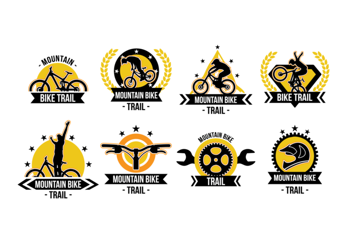 Bike Trail Labels Vector