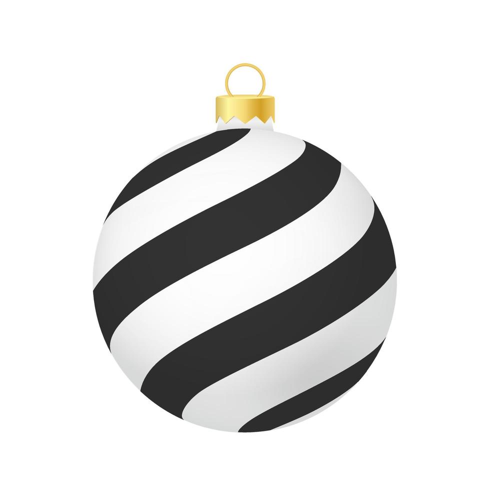 jouet d'arbre de noël blanc ou boule illustration de couleur volumétrique et réaliste vecteur