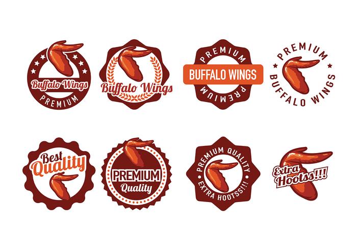 Buffalo Wings Badge Vecteurs vecteur