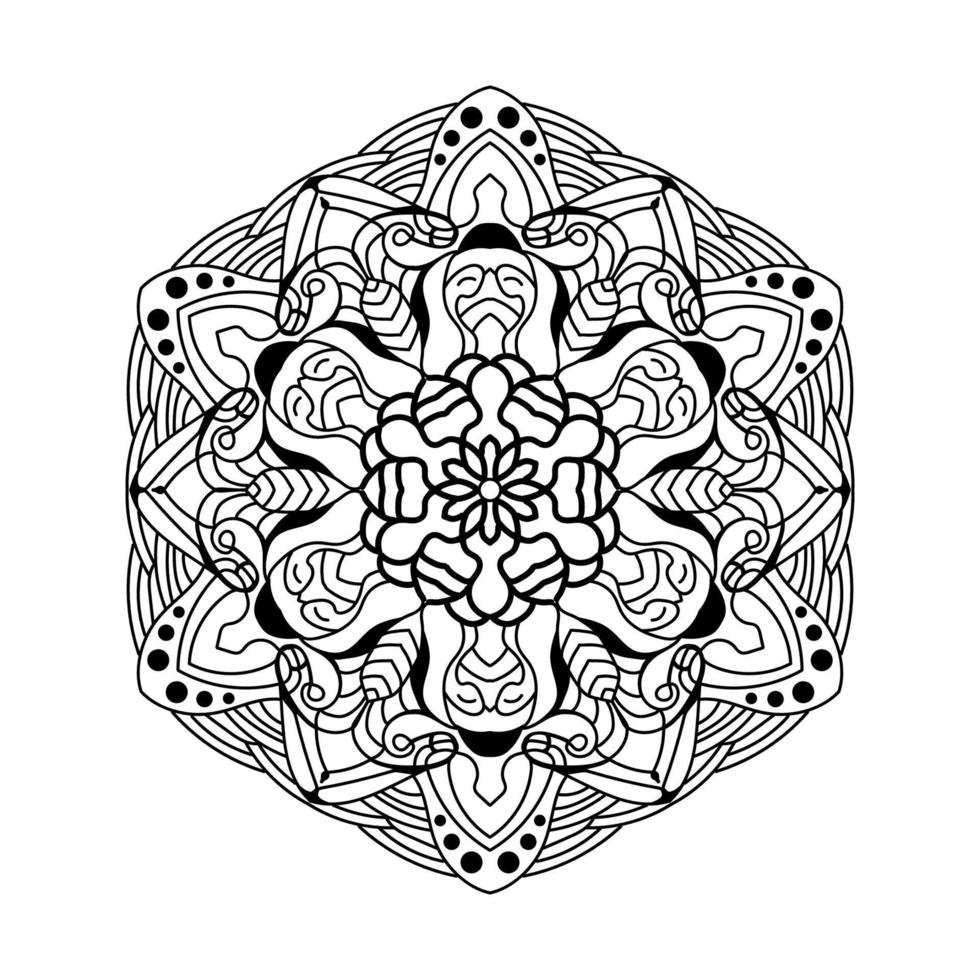 fleur de mandala simple noir et blanc pour livre de coloriage. éléments fonctionnels. motif oriental, illustration vectorielle. islamique, arabe, indien, marocain, espagnol, vecteur
