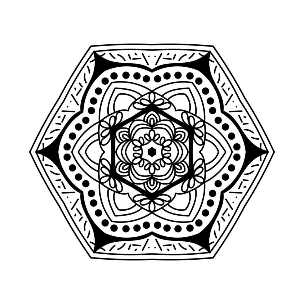 fleur de mandala simple noir et blanc pour livre de coloriage. éléments décoratifs d'époque. illustration vectorielle de motif oriental. vecteur