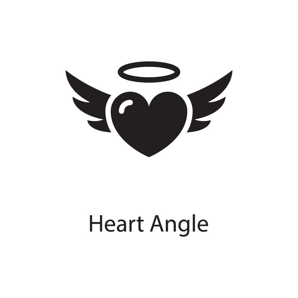 illustration de conception icône solide vecteur angle coeur. symbole d'amour sur fond blanc fichier eps 10