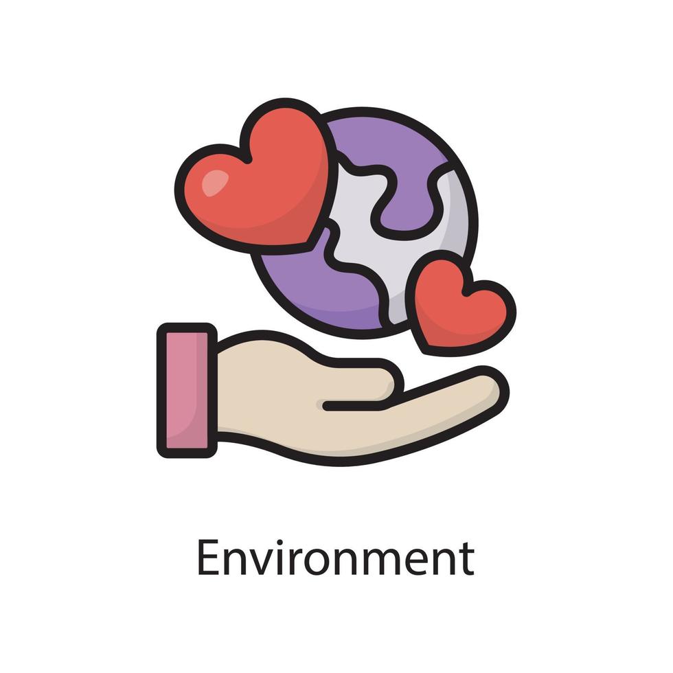 illustration de conception d'icône de contour rempli de vecteur d'environnement. symbole d'amour sur fond blanc fichier eps 10