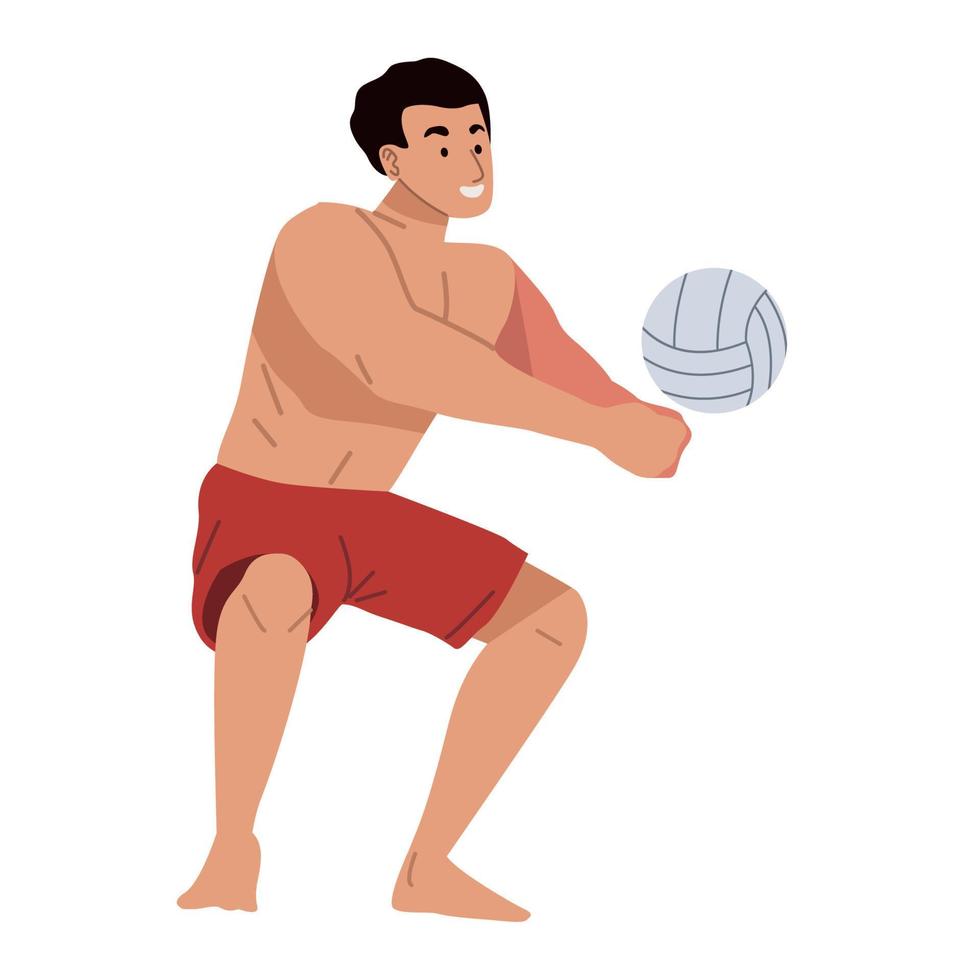 jeune joueur de volley-ball masculin vecteur
