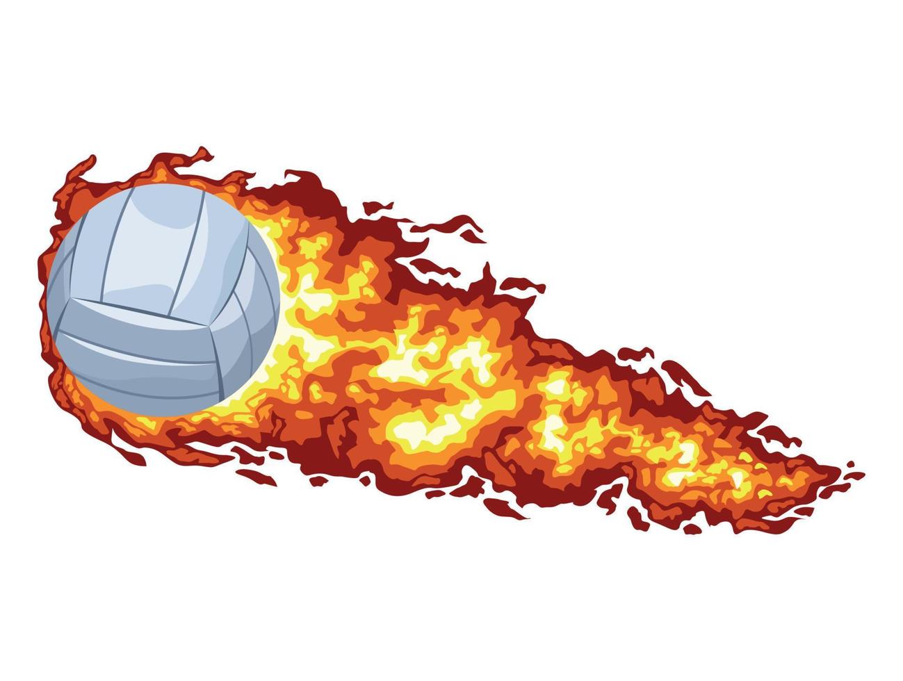 ballon de volley-ball en feu vecteur