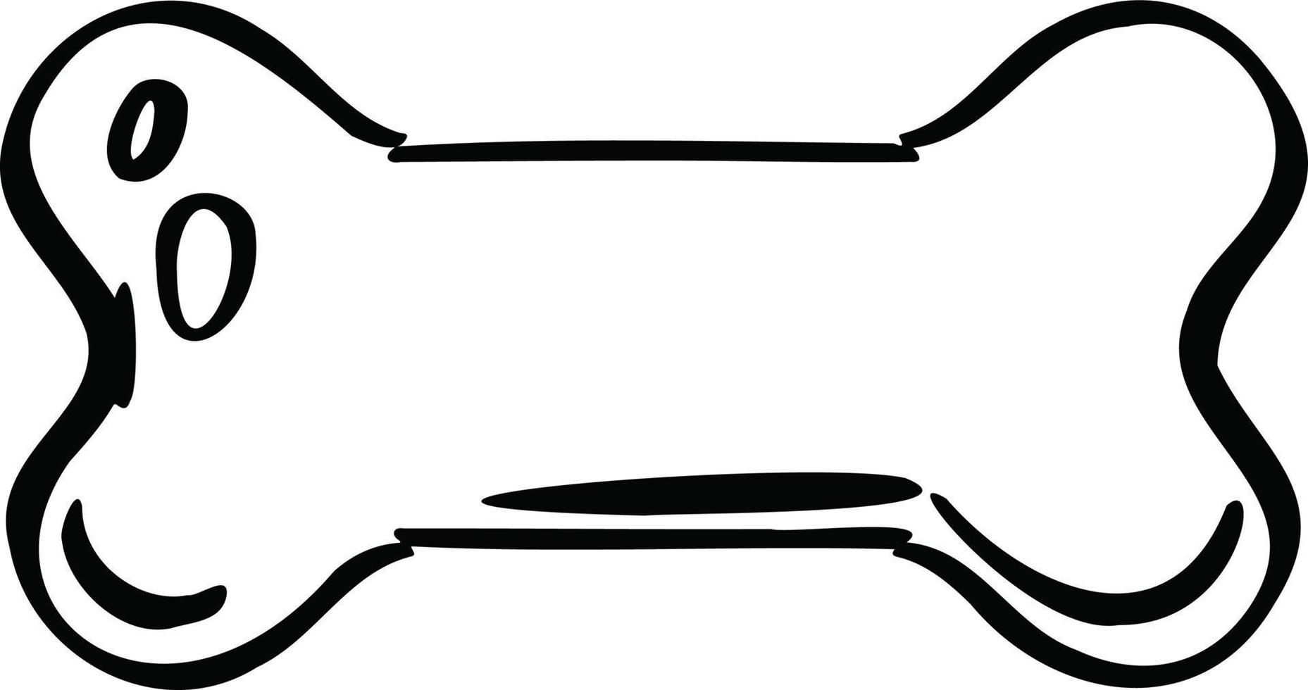 os de chien de ligne, croquis d'illustration de symbole vecteur