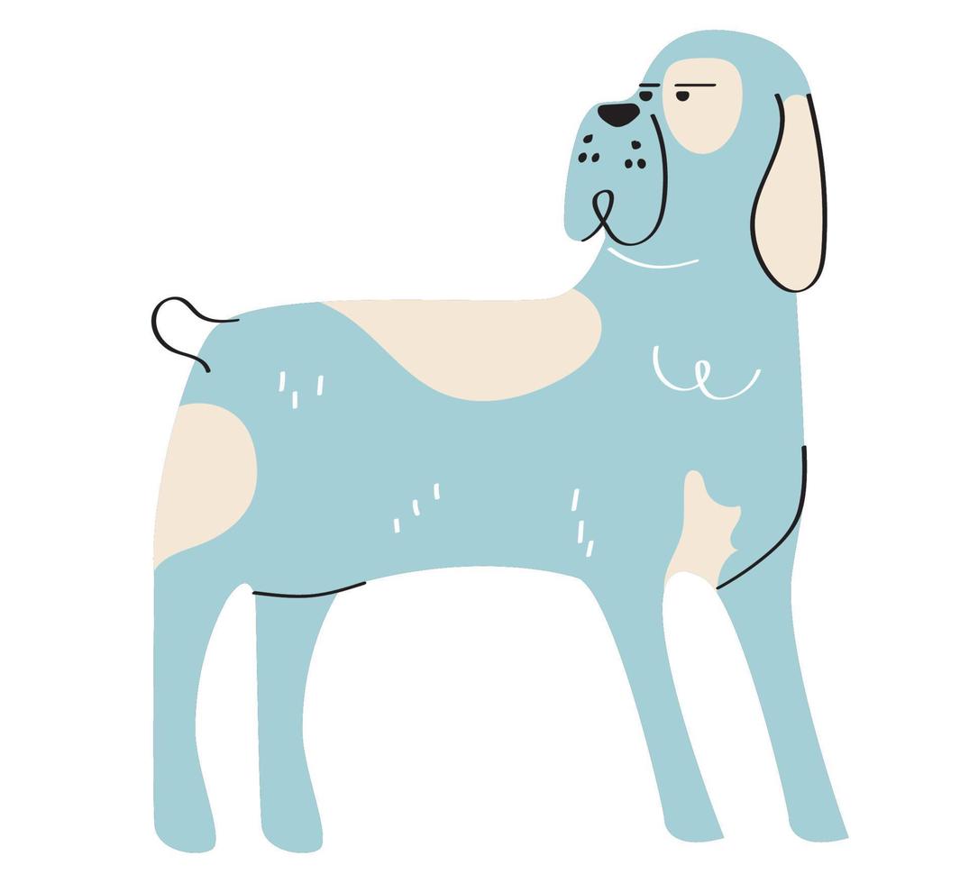 chien bleu debout vecteur