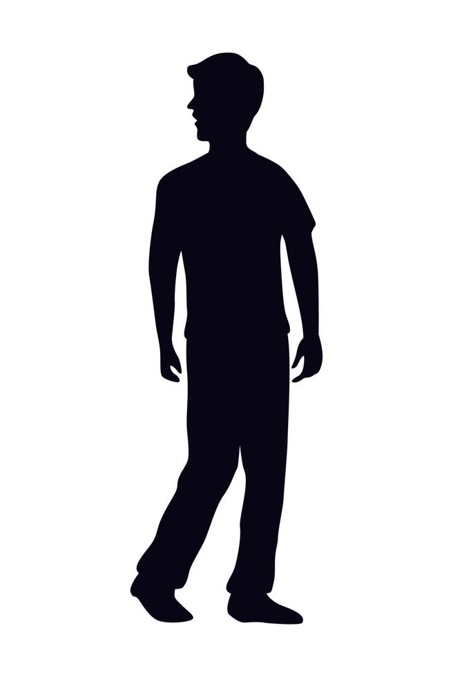 style de silhouette de jeune homme vecteur