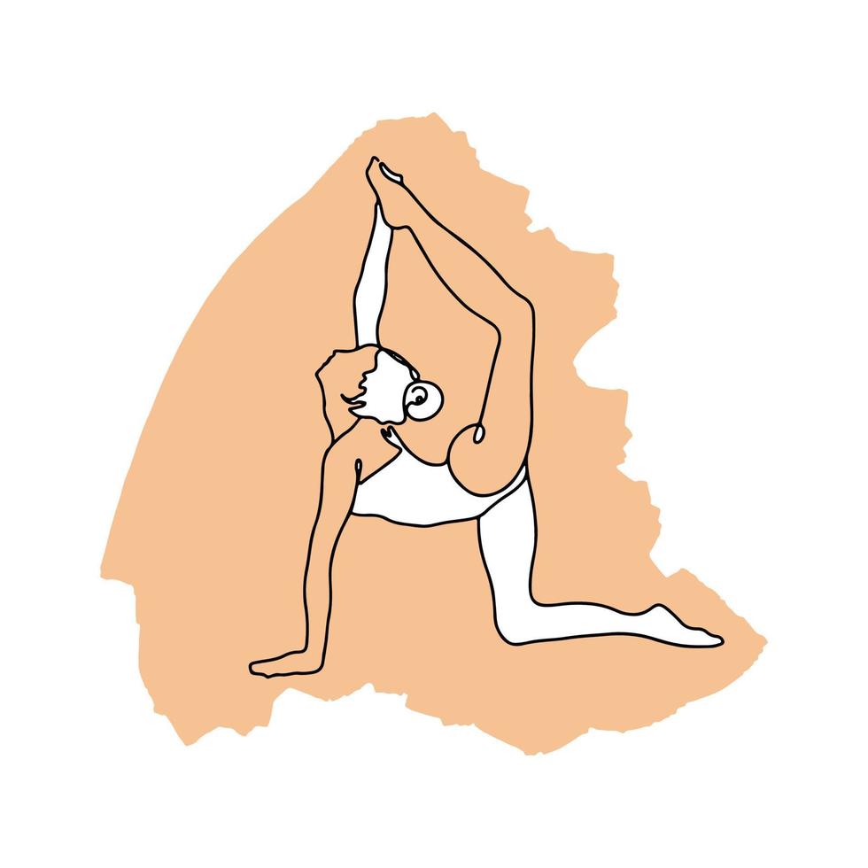 femme en pose de yoga vecteur