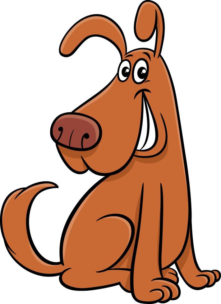 personnage animal comique de chien brun dessin animé vecteur
