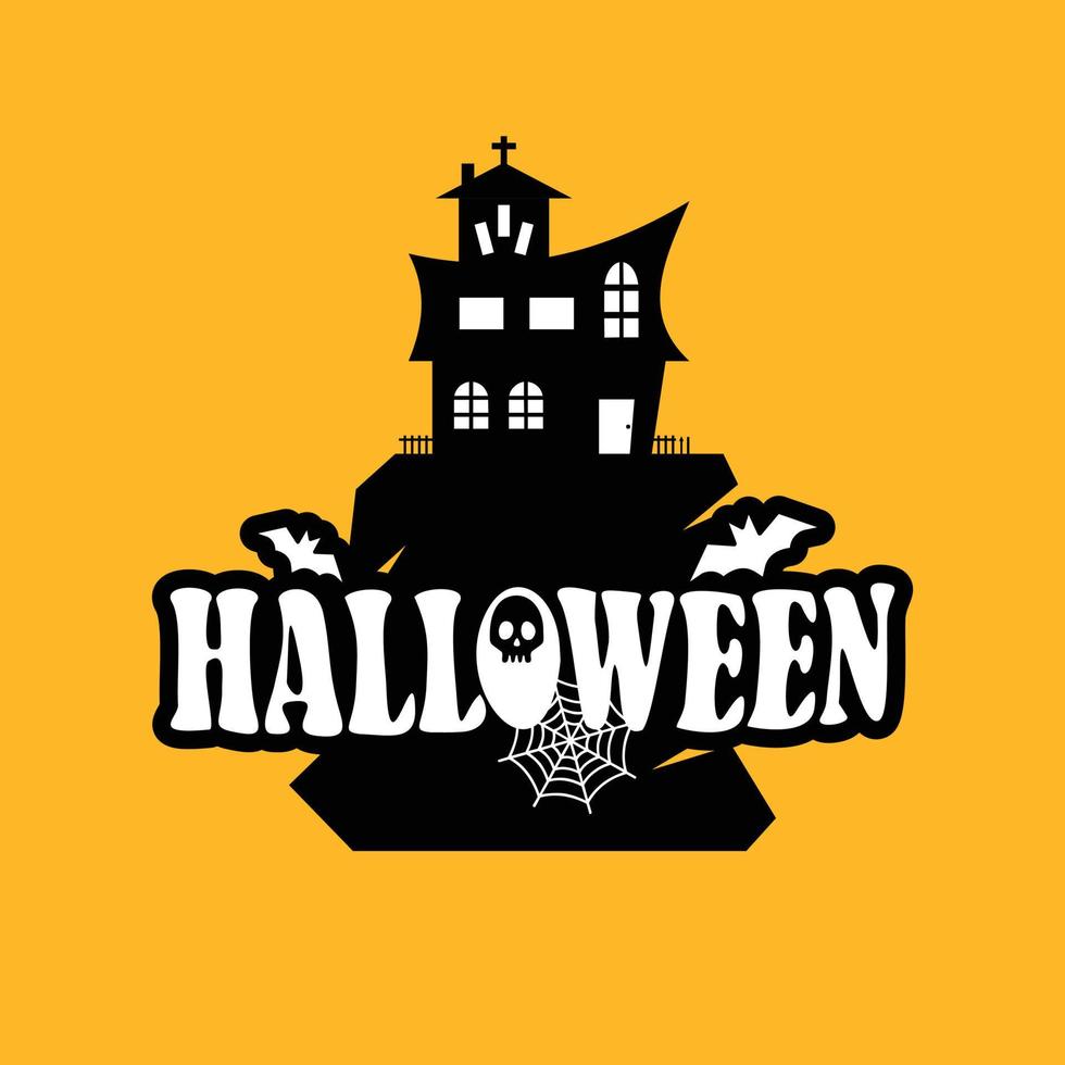 conception d'halloween avec typographie et vecteur de fond clair