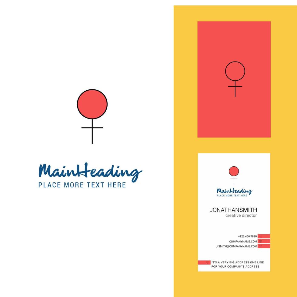 logo créatif féminin et vecteur de conception verticale de carte de visite