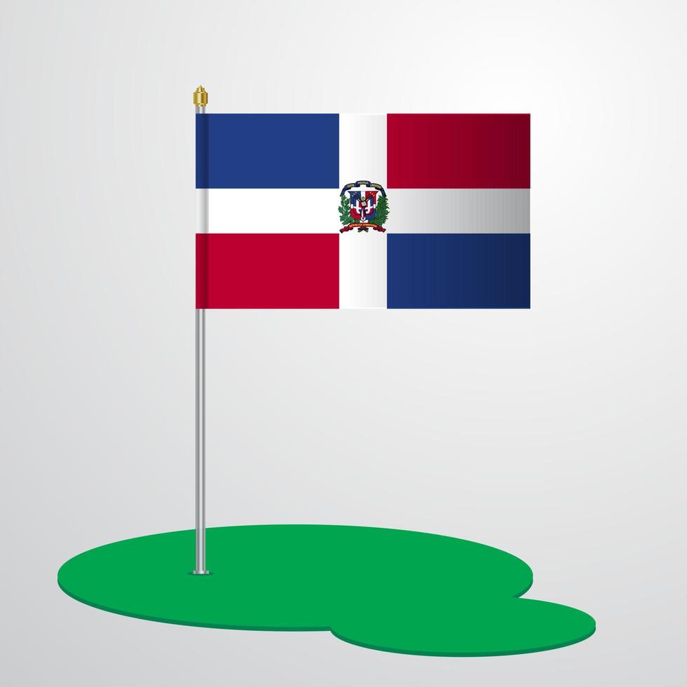 mât de drapeau de la république dominicaine vecteur