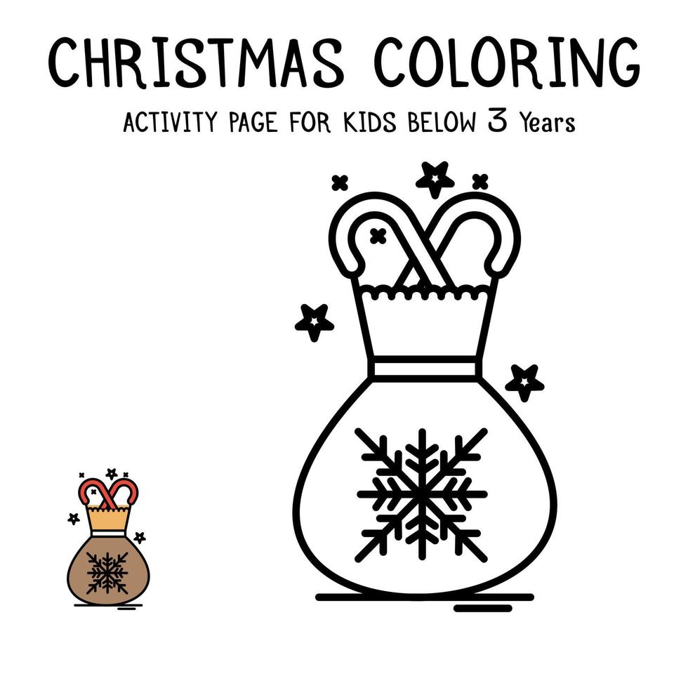 Livre d'activités de coloriage de Noël pour les enfants de moins de 3 ans vecteur