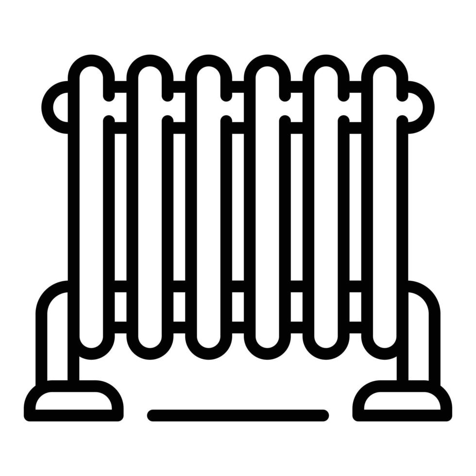 icône de radiateur domestique chaud, style de contour vecteur