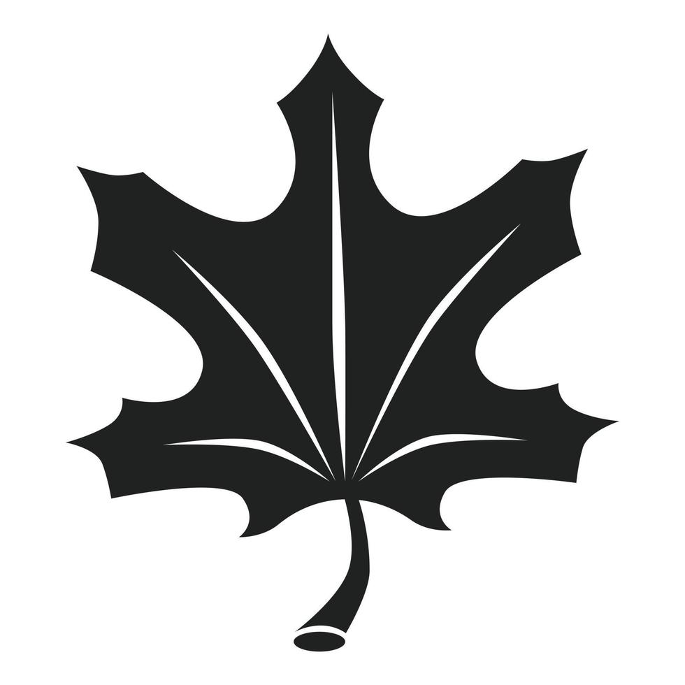 icône de feuille d'automne, style simple vecteur