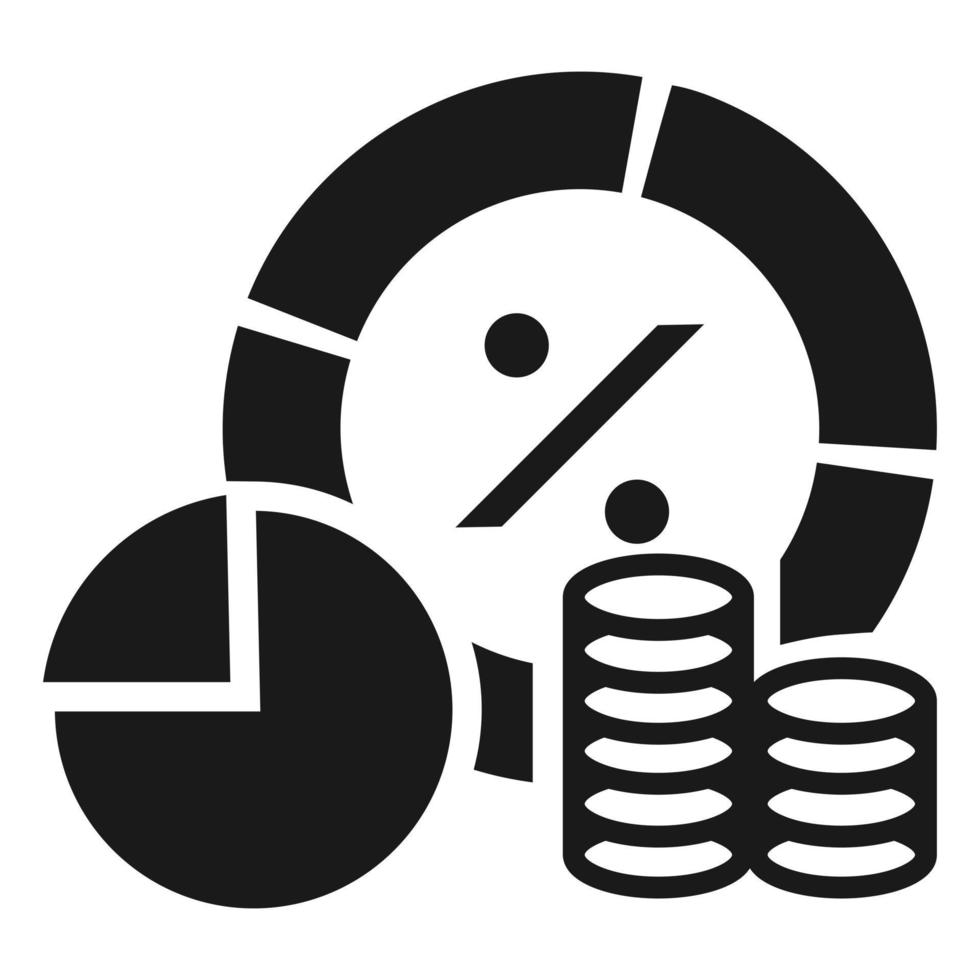 icône de graphique d'argent de finances, style simple vecteur