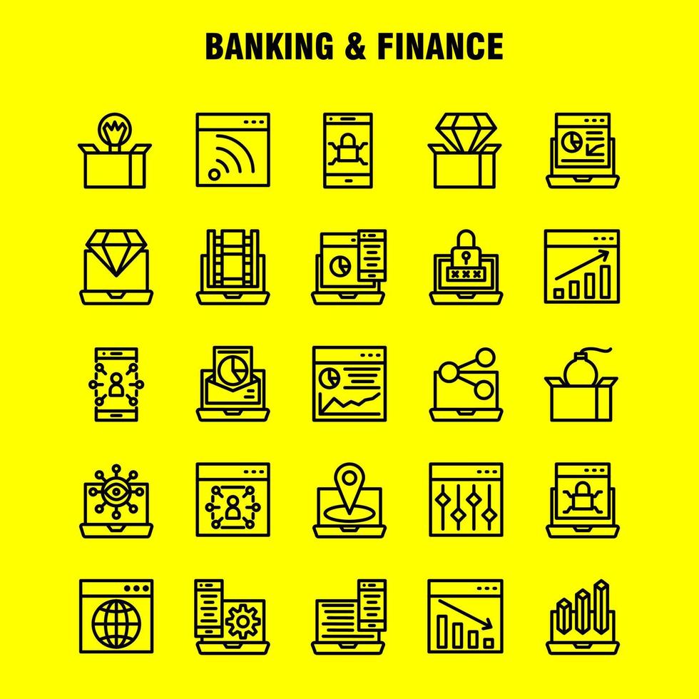 pack d'icônes de ligne bancaire pour les concepteurs et les développeurs vecteur