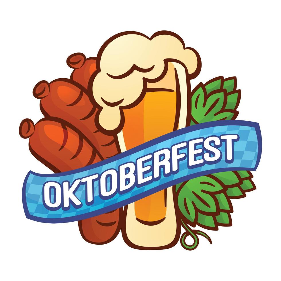 logo de l'oktoberfest, style dessin animé vecteur